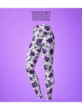New Ladies Black & Dark Purple Floral Butterfly Super Soft Fashion Leggings 2XL